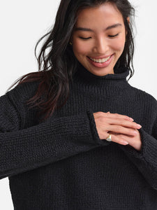 Organic Knit Funnel Neck Sweater