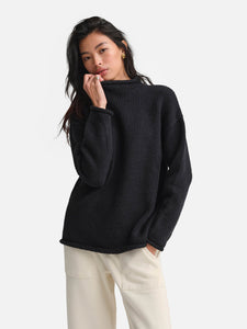 Organic Knit Funnel Neck Sweater