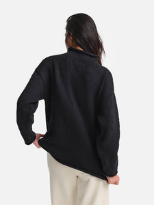 Organic Knit Funnel Neck Sweater