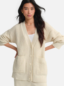 Merino Waffle Cardigan