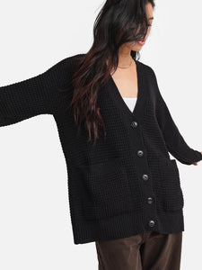 Merino Waffle Cardigan