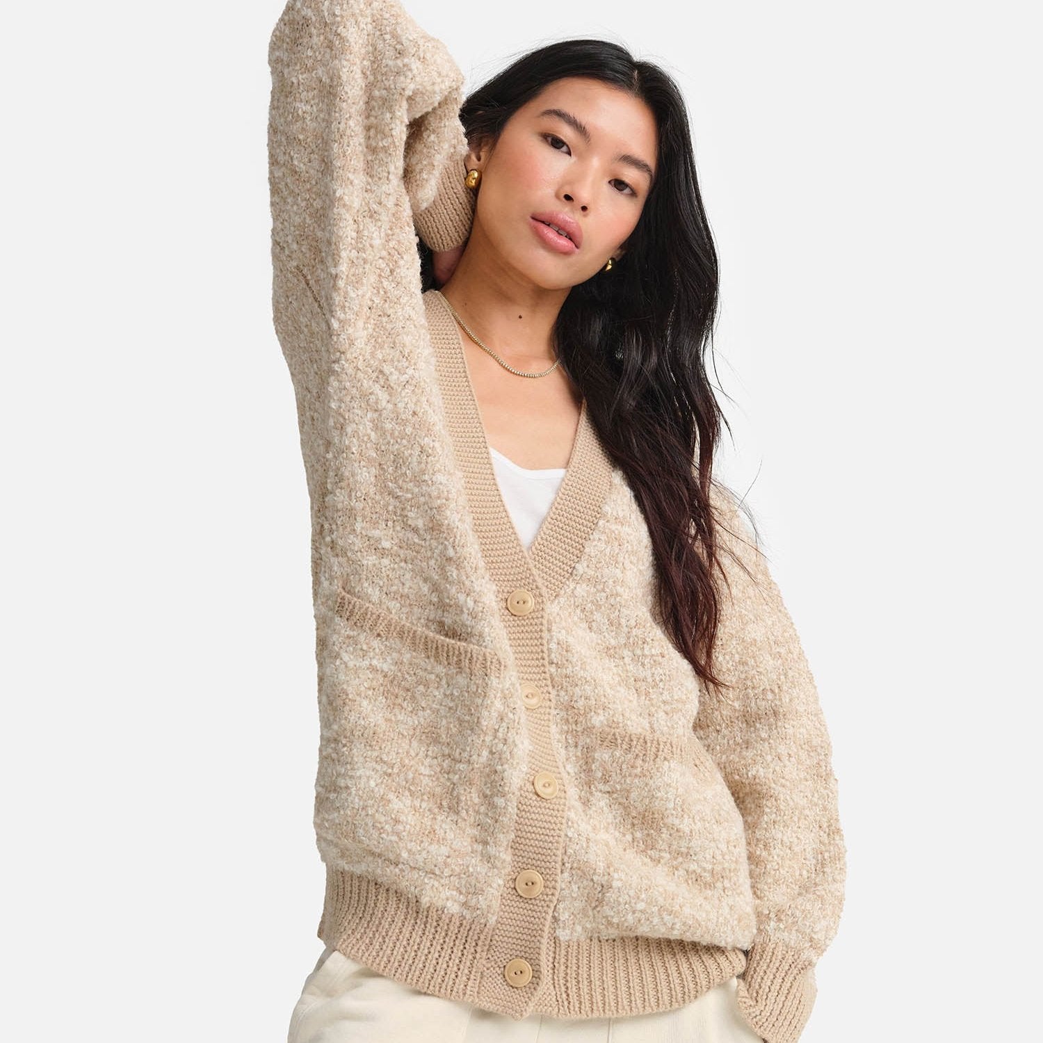 トップス ALPACA KNIT SHIRT CARDIGAN M 241001_BC_MTL_09_524_Alpaca_Te