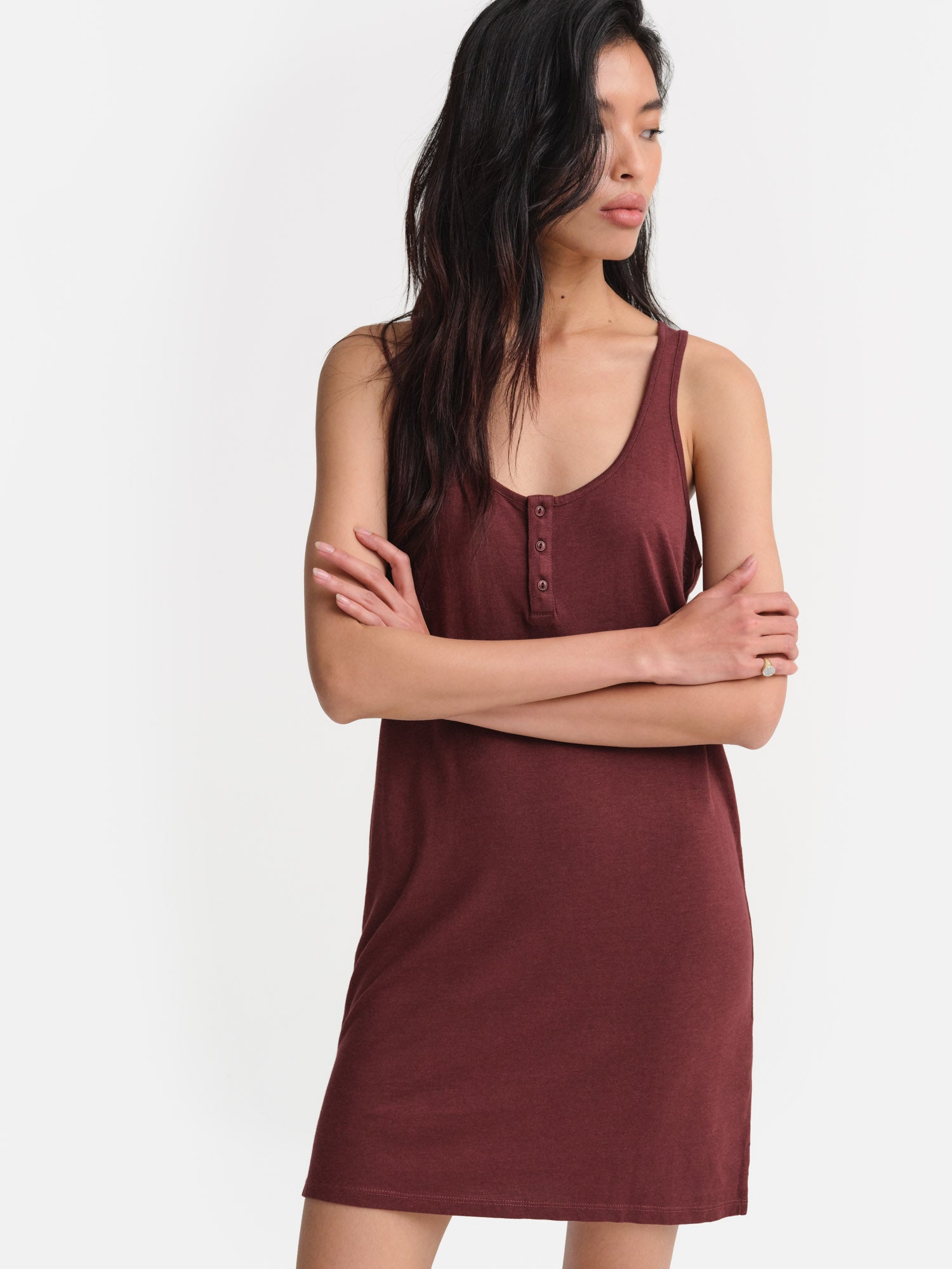 Tencel Sleep Button Down Tank Dress MATE the Label