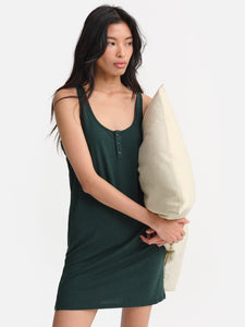 Tencel Sleep Button Down Tank Dress