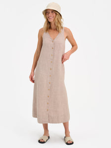 Organic Linen Button Front Dress