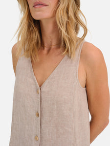 Organic Linen Button Front Dress