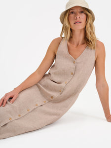 Organic Linen Button Front Dress