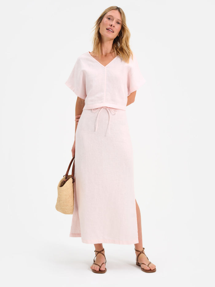 Organic Linen Midi Skirt