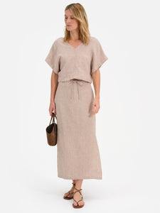 Organic Linen Midi Skirt