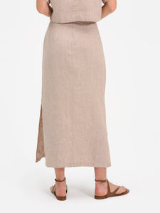 Organic Linen Midi Skirt