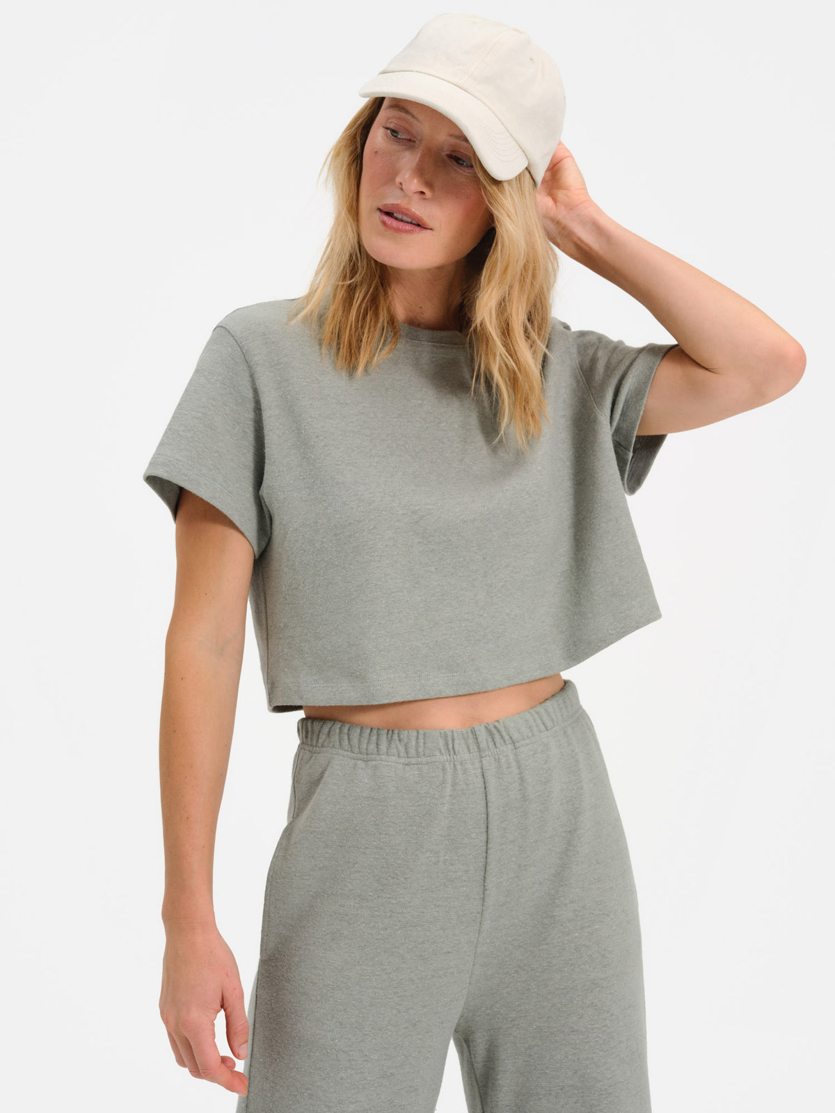 Regenerative Hemp Relaxed Crop Tee-Tees-MATE the Label-FIR-XS-MATE the Label