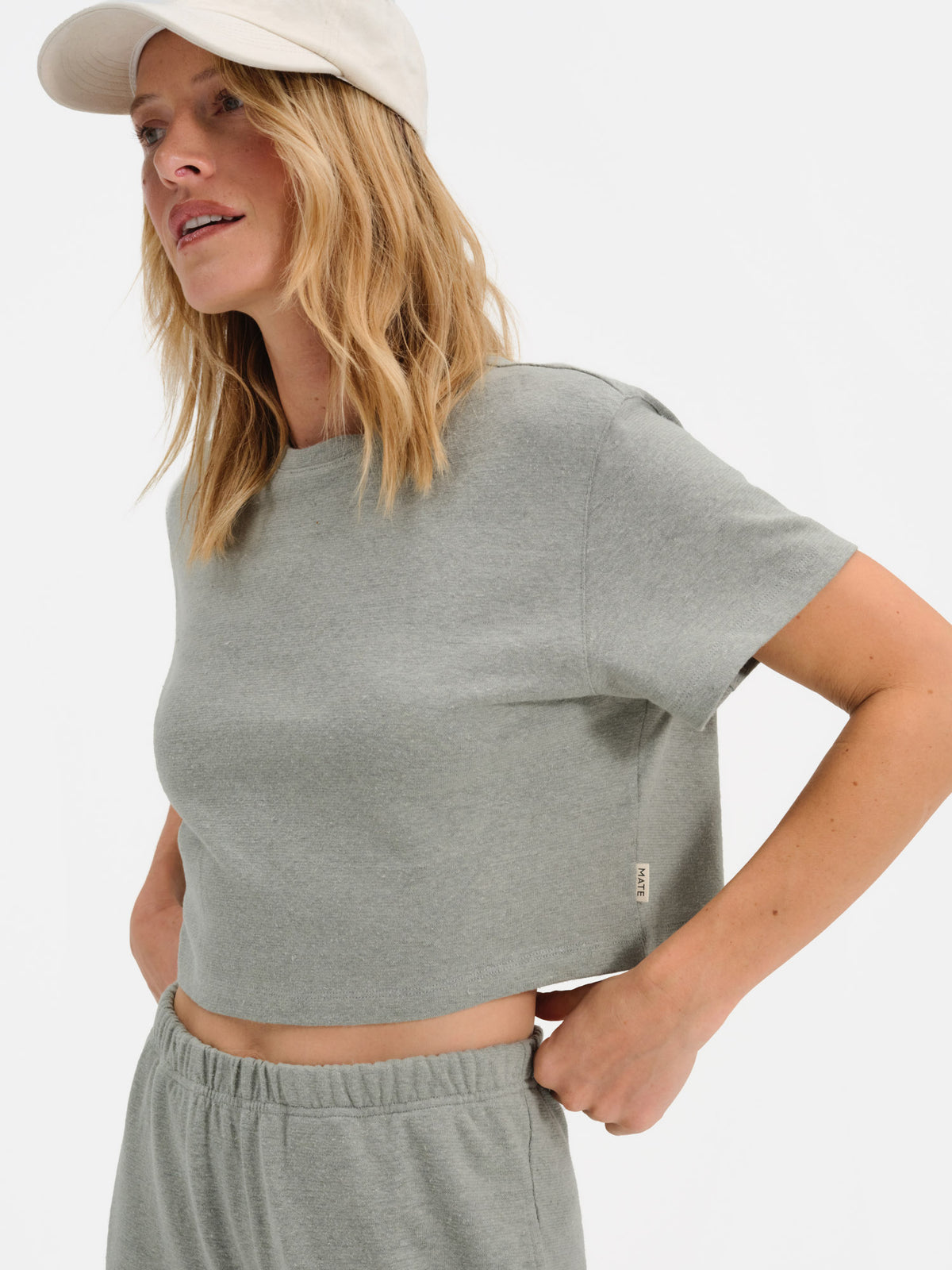 Regenerative Hemp Relaxed Crop Tee-Tees-MATE the Label-FIR-XS-MATE the Label