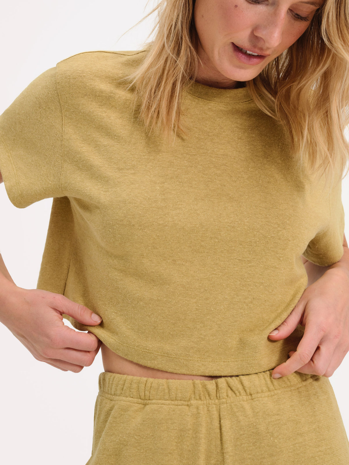 Regenerative Hemp Relaxed Crop Tee-Tees-MATE the Label-FLAX-XS-MATE the Label