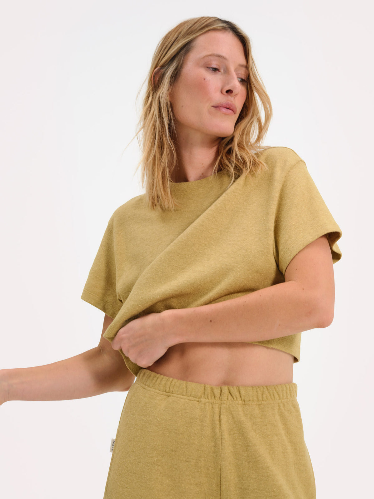 Regenerative Hemp Relaxed Crop Tee-Tees-MATE the Label-FLAX-XS-MATE the Label