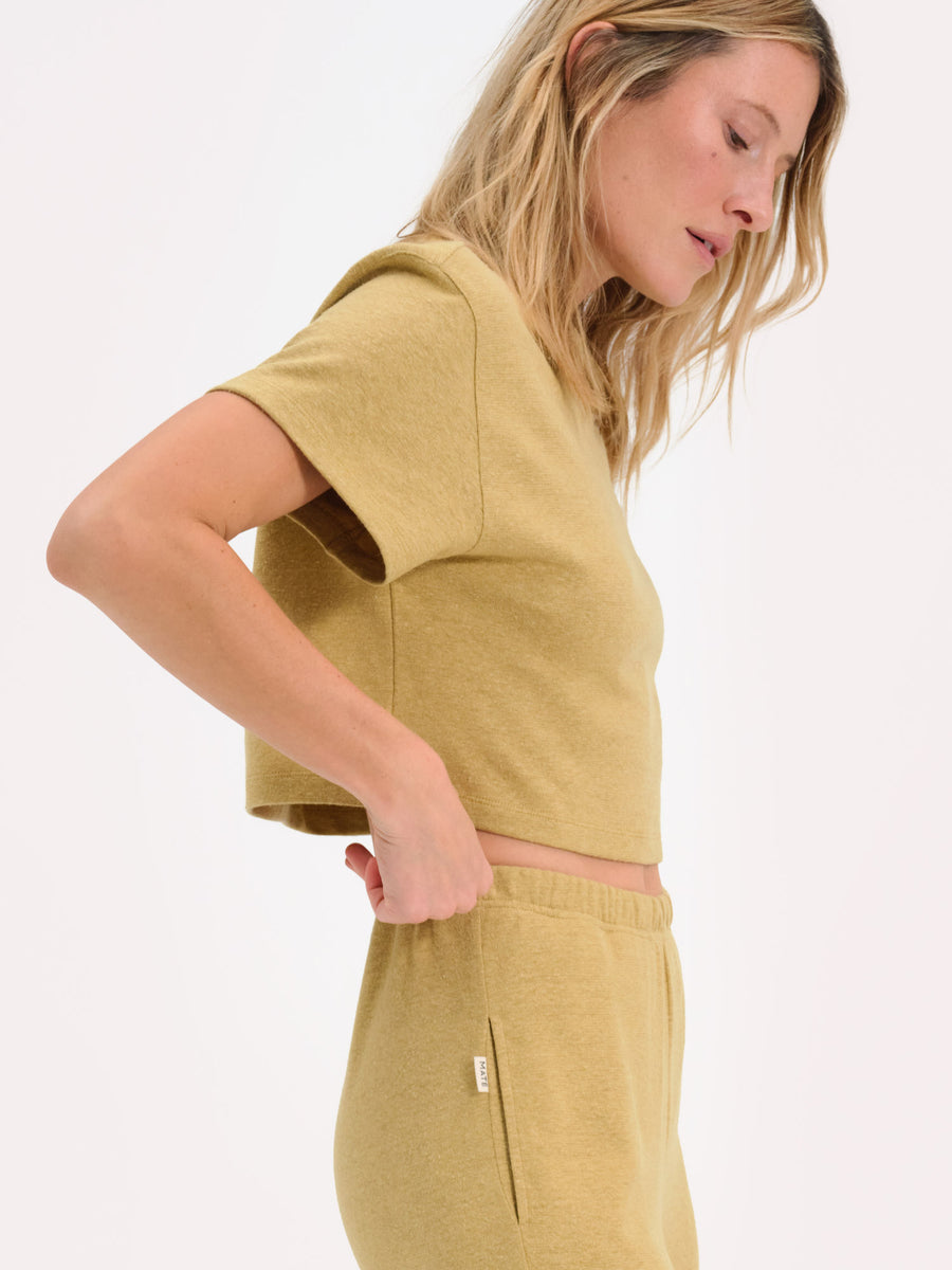 Regenerative Hemp Relaxed Crop Tee-Tees-MATE the Label-FLAX-XS-MATE the Label