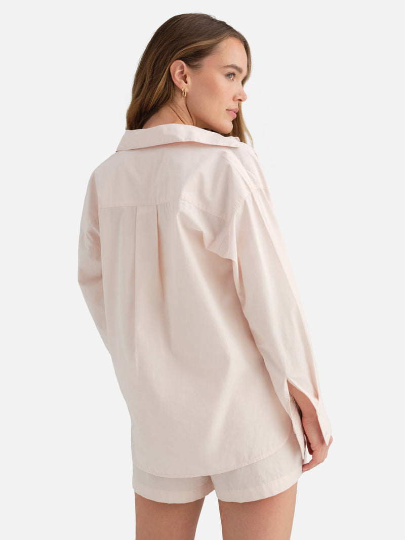 Organic Poplin Long Sleeve Button Down