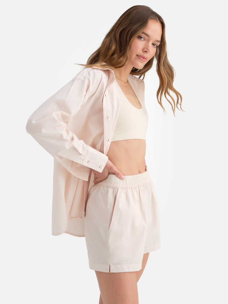 Organic Poplin Long Sleeve Button Down