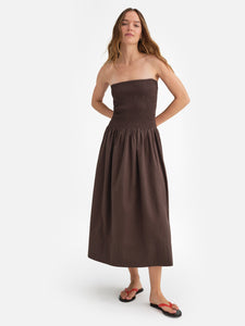 Organic Poplin Smocked Dress