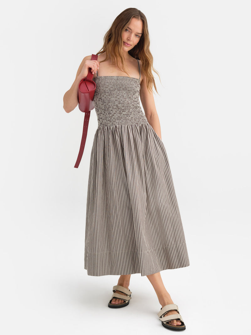 Organic Poplin Smocked Dress