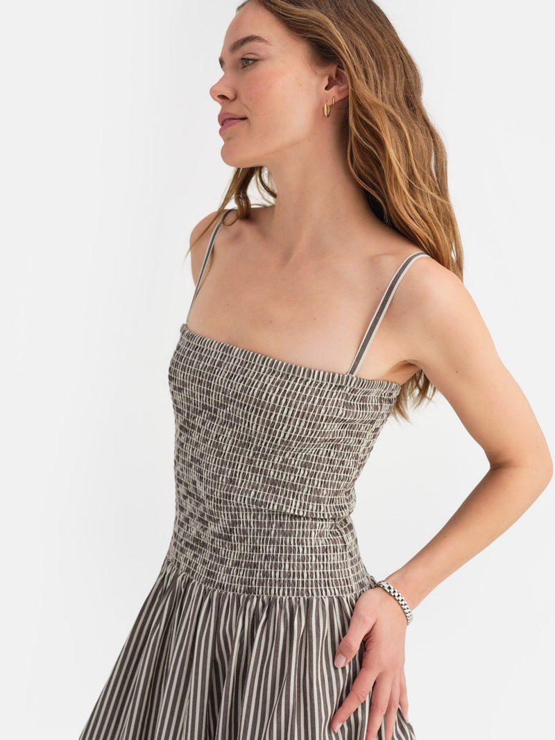 Organic Poplin Smocked Dress