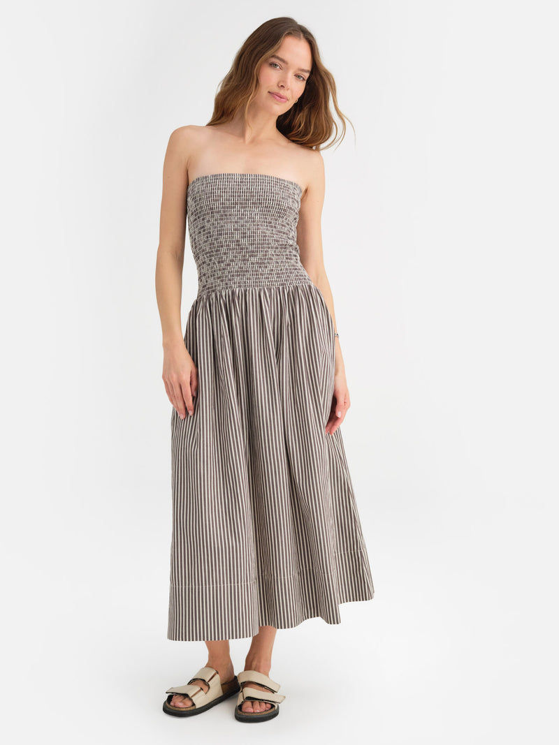 Organic Poplin Smocked Dress