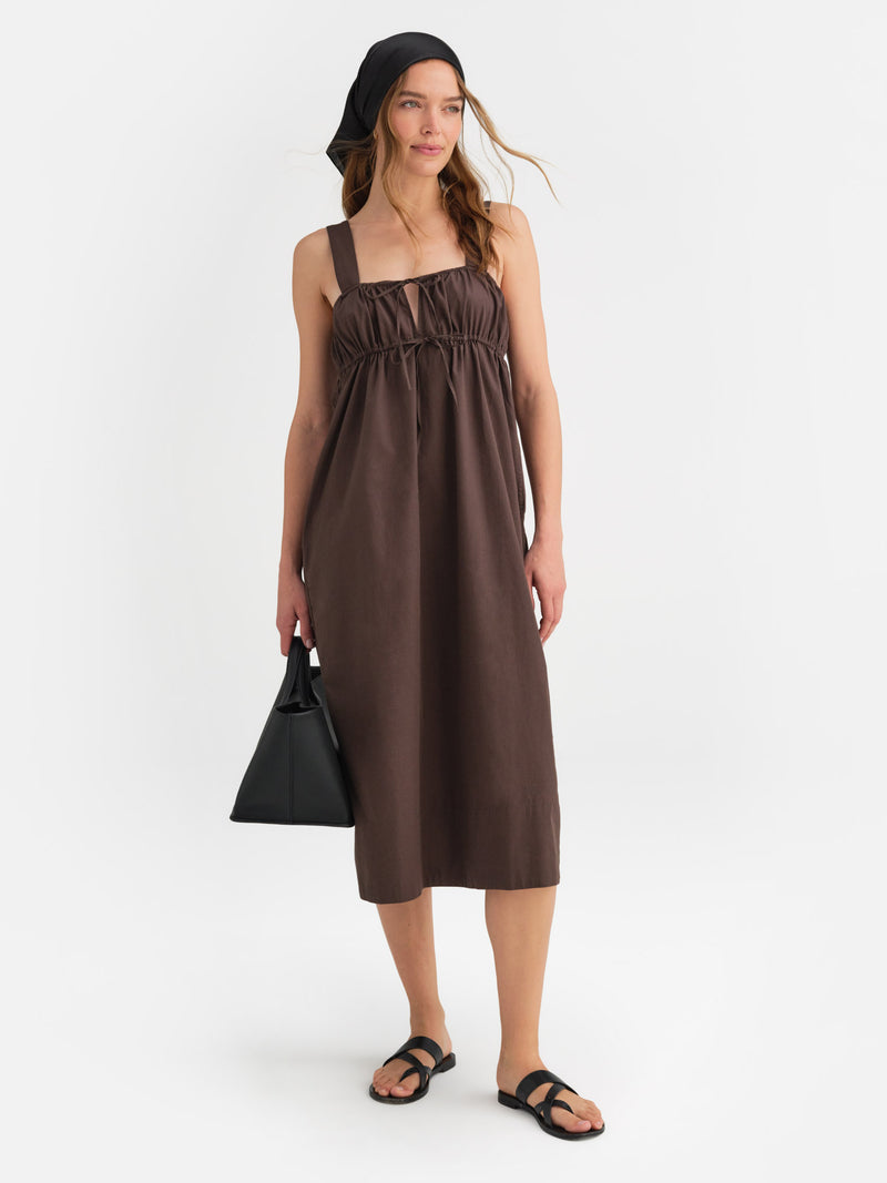 Organic Poplin Pocket Midi Dress