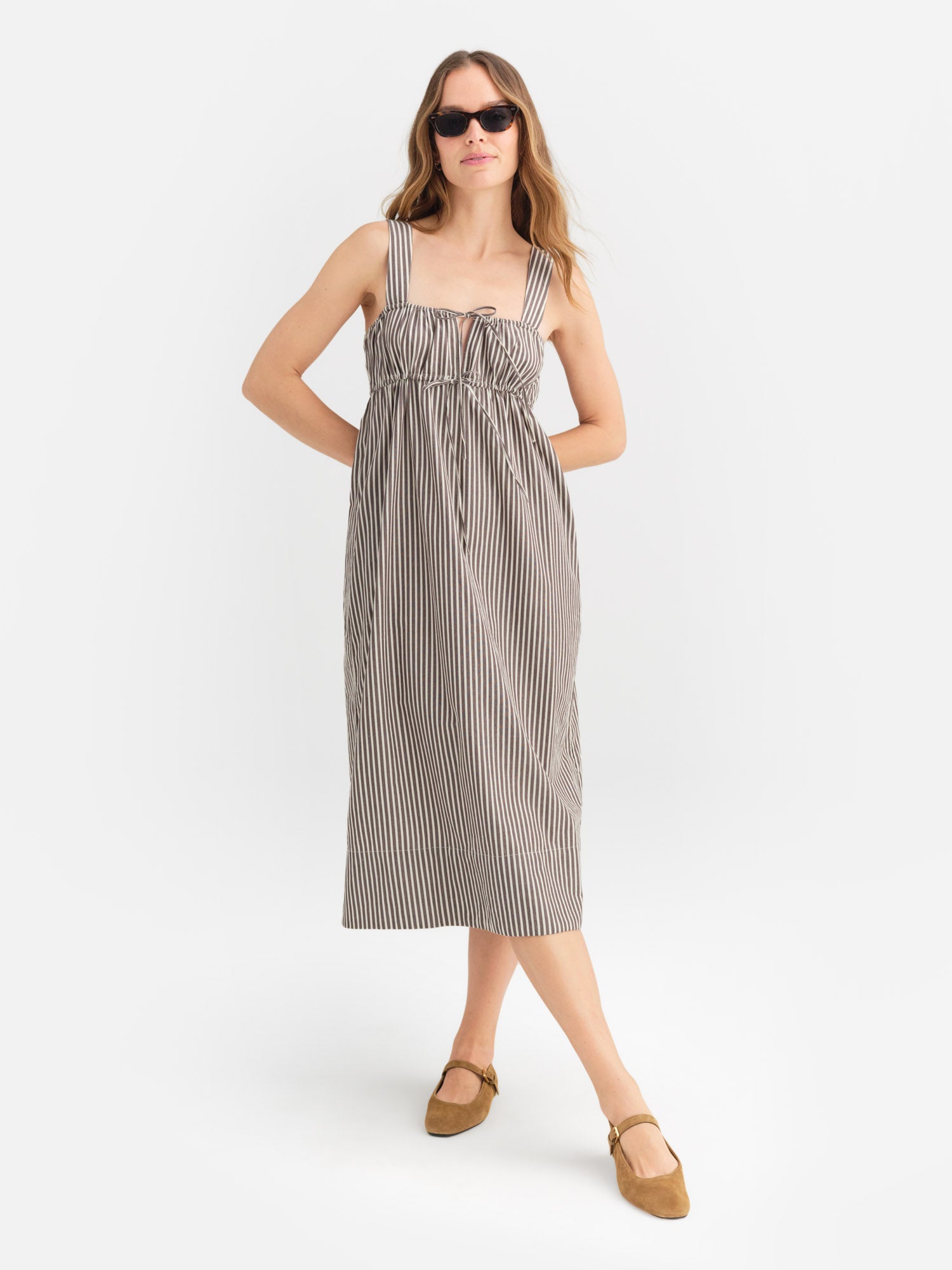 Picture of Organic Poplin Pocket Midi Dress - Women's
