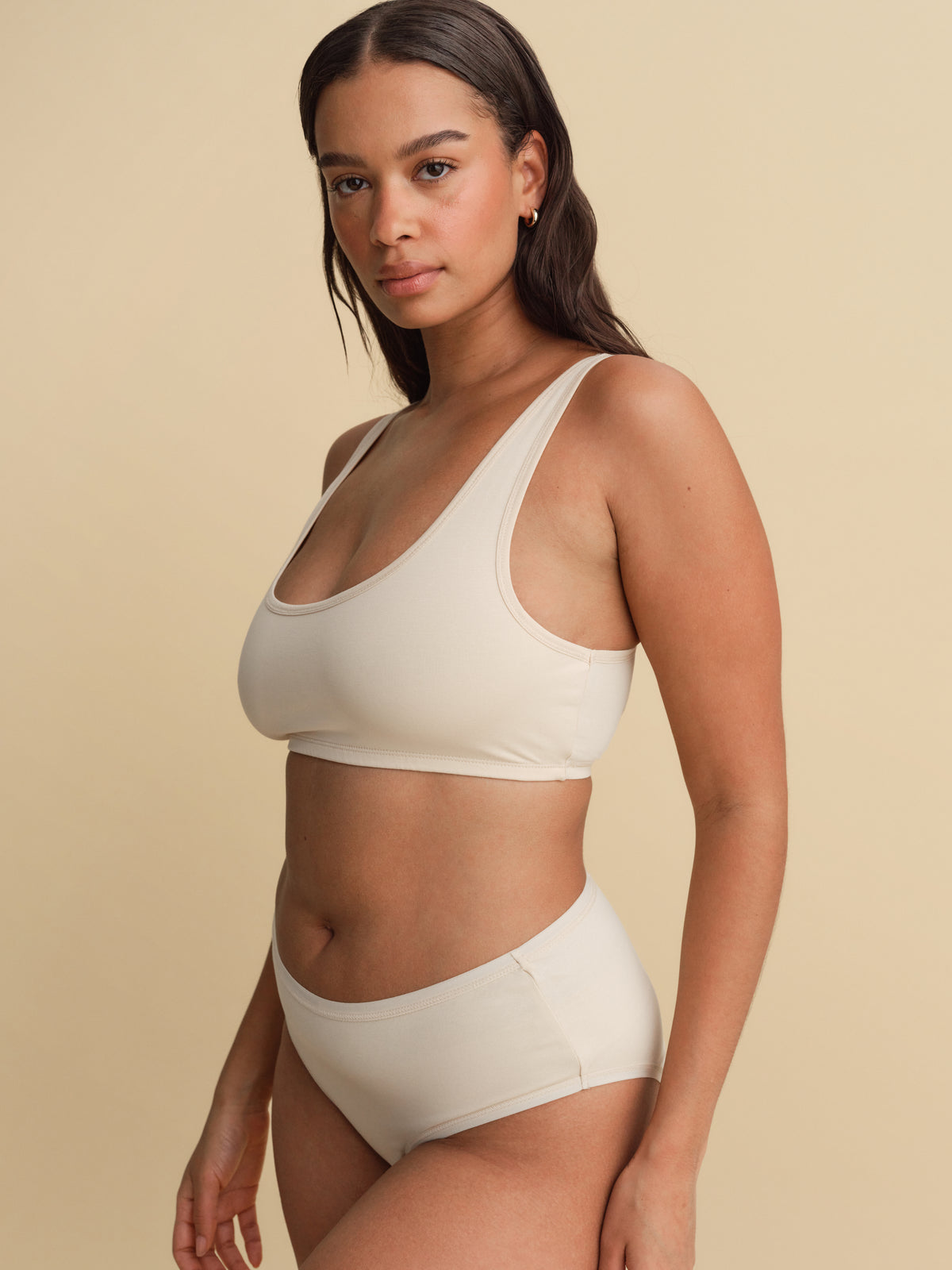 Organic Comfort Scoop Bralette-Intimates-MATE the Label-SAND-XS-MATE the Label