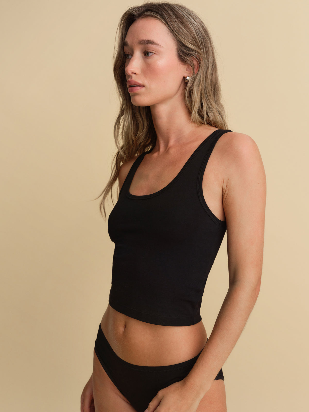 Organic Comfort Crop Tank-Intimates-MATE the Label-JET BLACK-XS-MATE the Label