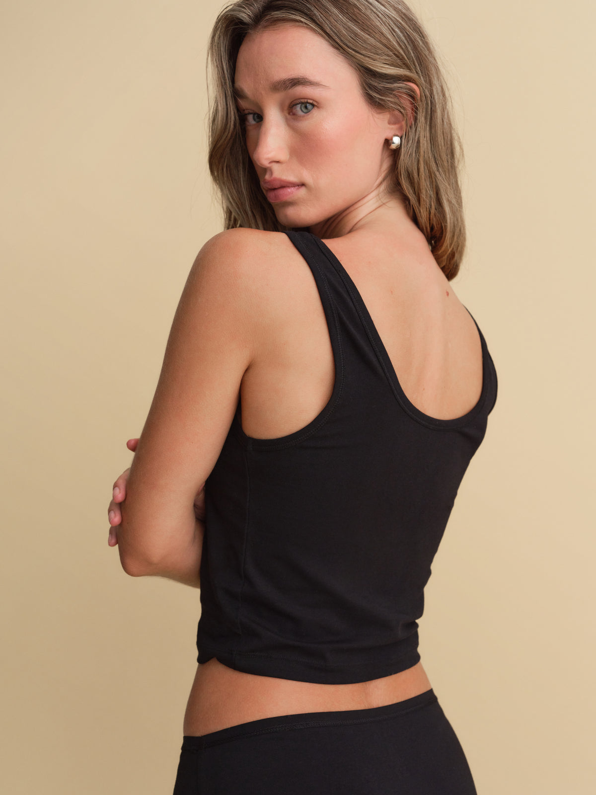 Organic Comfort Crop Tank-Intimates-MATE the Label-JET BLACK-XS-MATE the Label