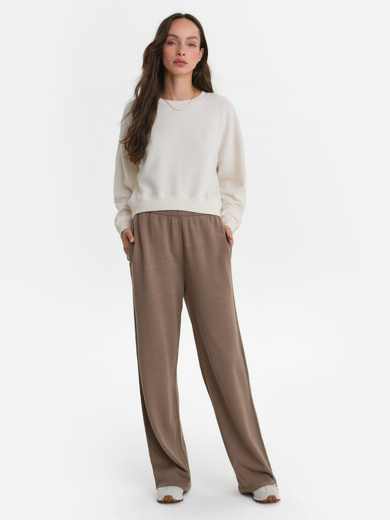 Textured Knit Straight Leg Pant