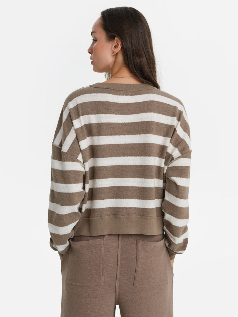 Textured Knit Crewneck Pullover