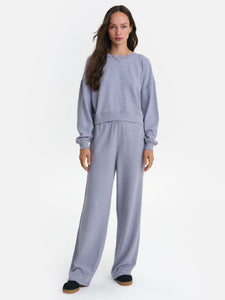 Textured Knit Straight Leg Pant
