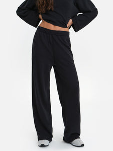Textured Knit Straight Leg Pant