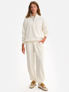 Organic Waffle Collared Half-Zip Sweatshirt