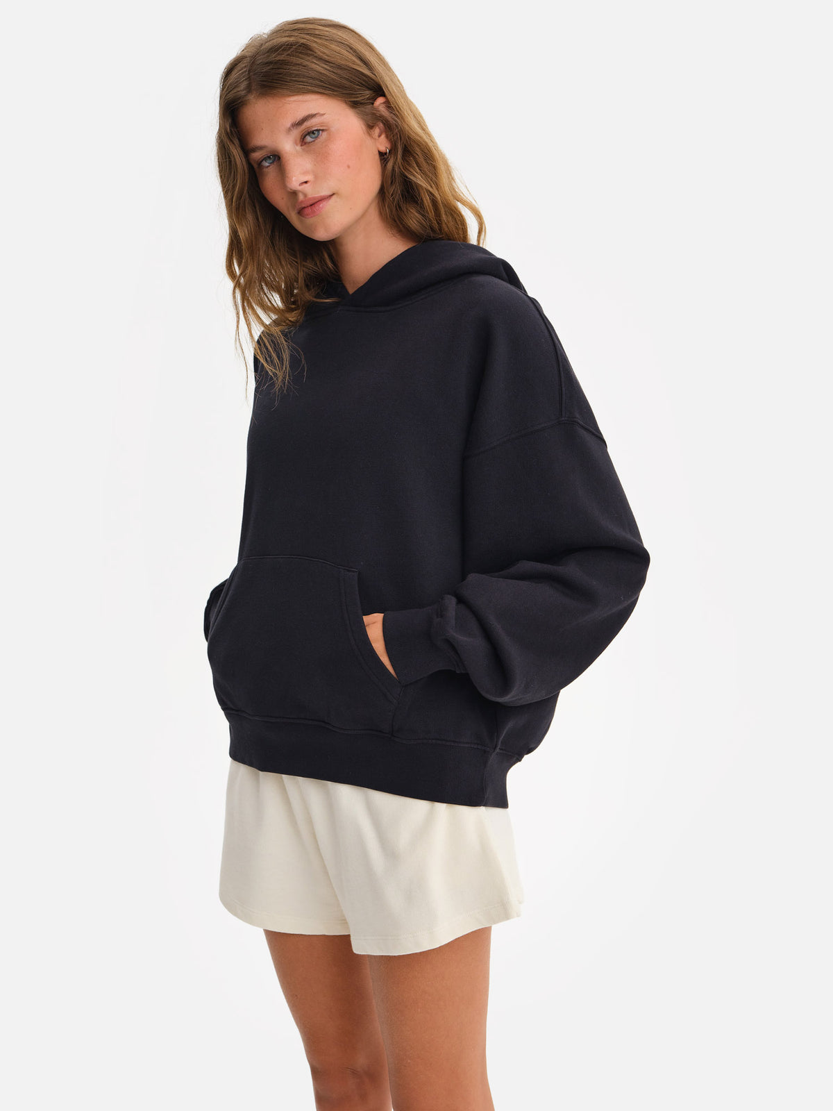 Organic Fleece Pocket Hoodie-MATE the Label-JET BLACK-XS-MATE the Label