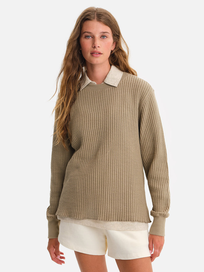 Organic Waffle Crew Top