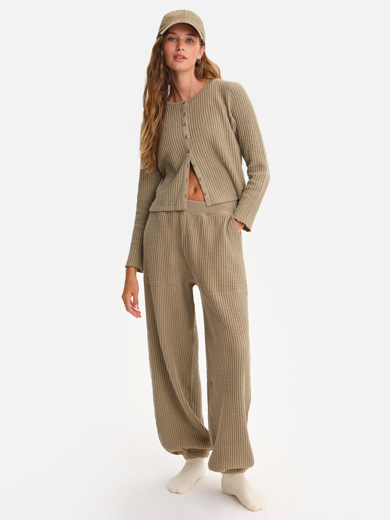 Organic Waffle Crew Cardigan – MATE the Label