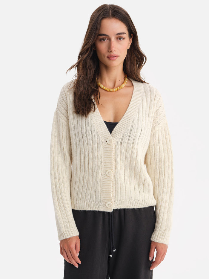 Luxe Alpaca Ribbed Cardigan