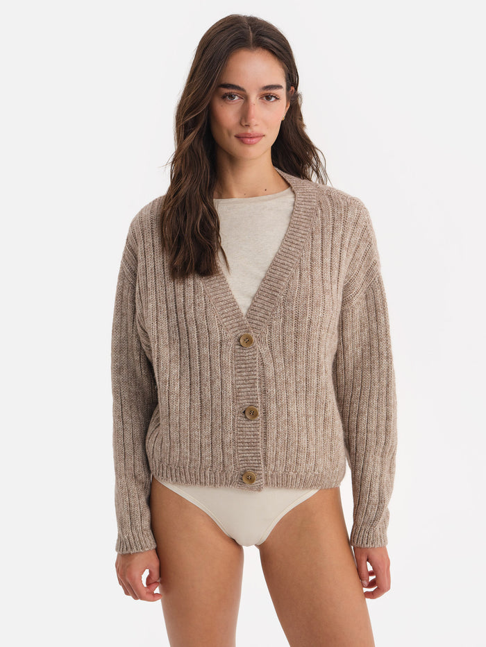 Luxe Alpaca Ribbed Cardigan