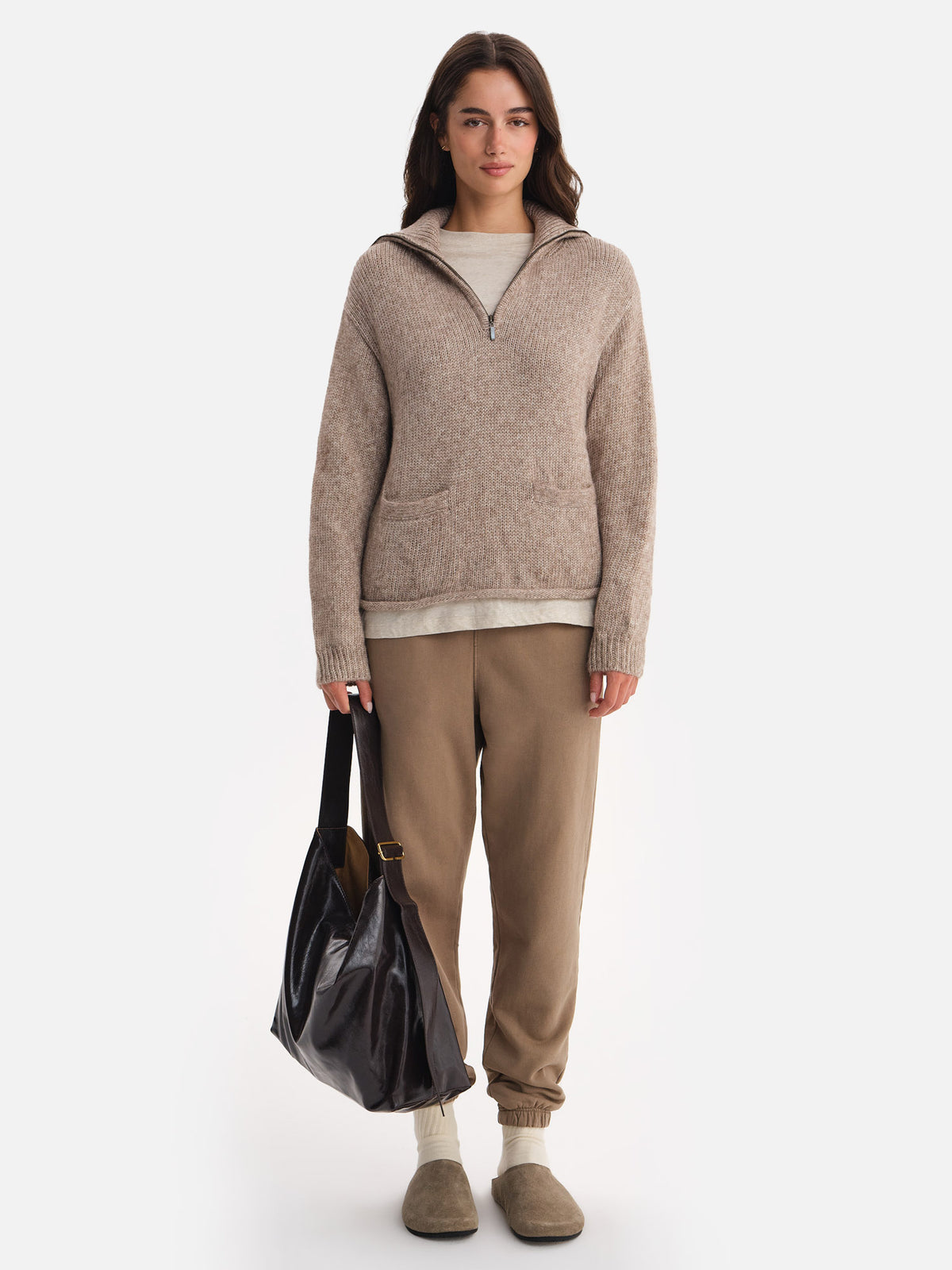 Luxe Alpaca Half-Zip Sweater-Sweaters-MATE the Label-BARK-XS-MATE the Label