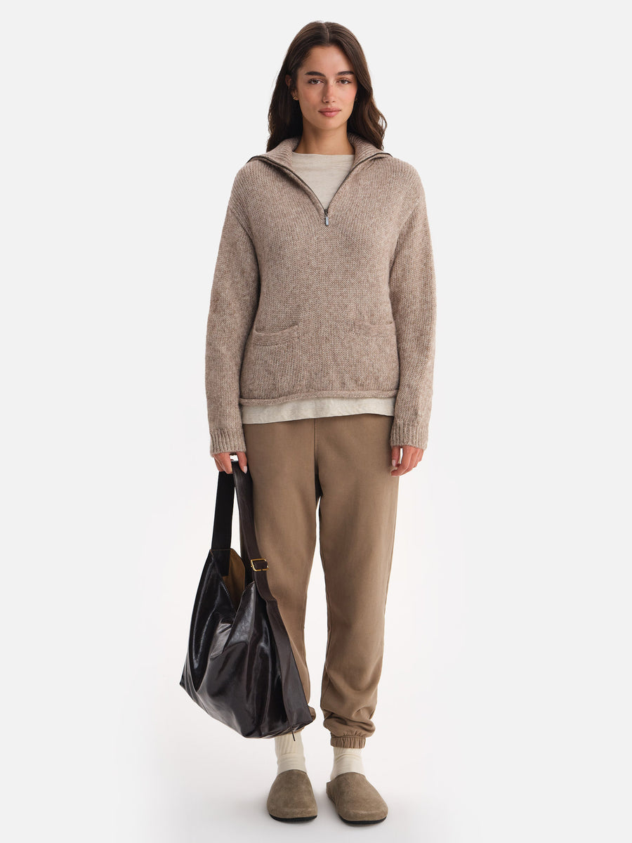 Luxe Alpaca Half-Zip Sweater-Sweaters-MATE the Label-BARK-XS-MATE the Label