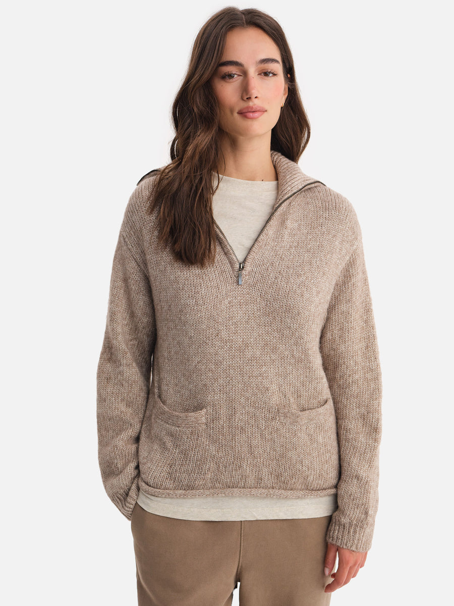 Luxe Alpaca Half-Zip Sweater-Sweaters-MATE the Label-BARK-XS-MATE the Label