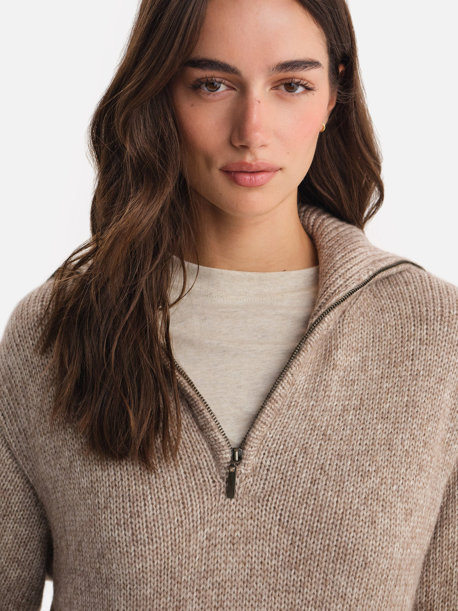 Luxe Alpaca Half-Zip Sweater-Sweaters-MATE the Label-BARK-XS-MATE the Label
