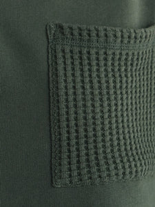 Organic Fleece and Waffle Cropped Half-Zip Sweatshirt