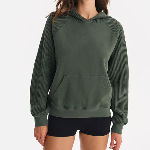 Organic Fleece and Waffle Hoodie