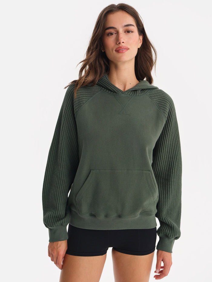 Organic Fleece and Waffle Hoodie