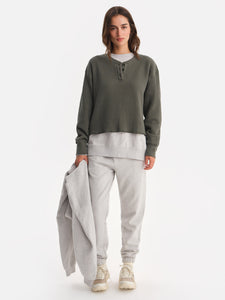 Organic Waffle Cropped Henley