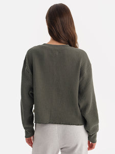 Organic Waffle Cropped Henley