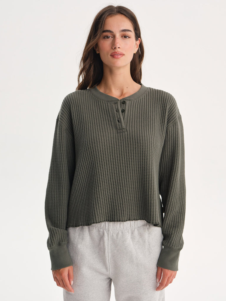 Nature Baby Henly Tee Waffle - Olive main image 1